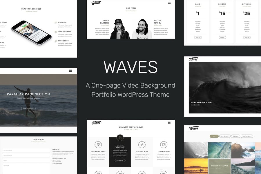 351911221-1.jpg Waves - Fullscreen Video One-Page WordPress Theme - Görsel 1