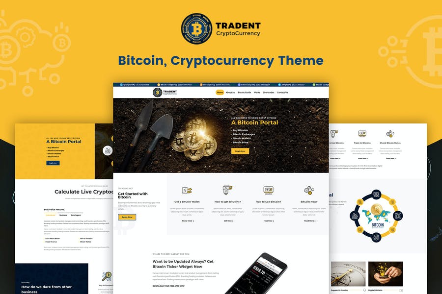 74096245-1.jpg Tradent Cryptocurrency - Bitcoin, Crypto Theme - Görsel 1