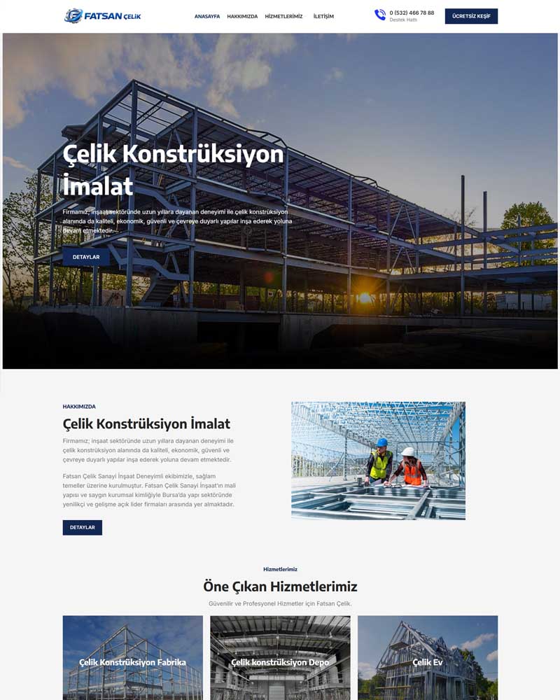 hazir-demir-celik-firmasi-web-sitesi hazır web sitesi omega web tasarım